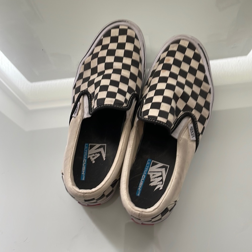 black and white checkered vans
